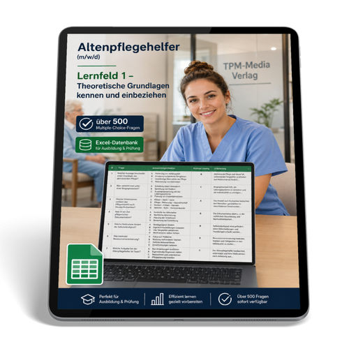 Altenpflegehelfer - Lernfeld 1 gewerbliche Excel-Fragenkatalog Datenbank (Sofort-Download)