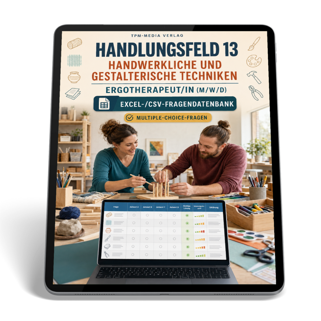 Ergotherapeut - Handlungsfeld 13 gewerbliche Excel-Fragenkatalog Datenbank (Sofort-Download)