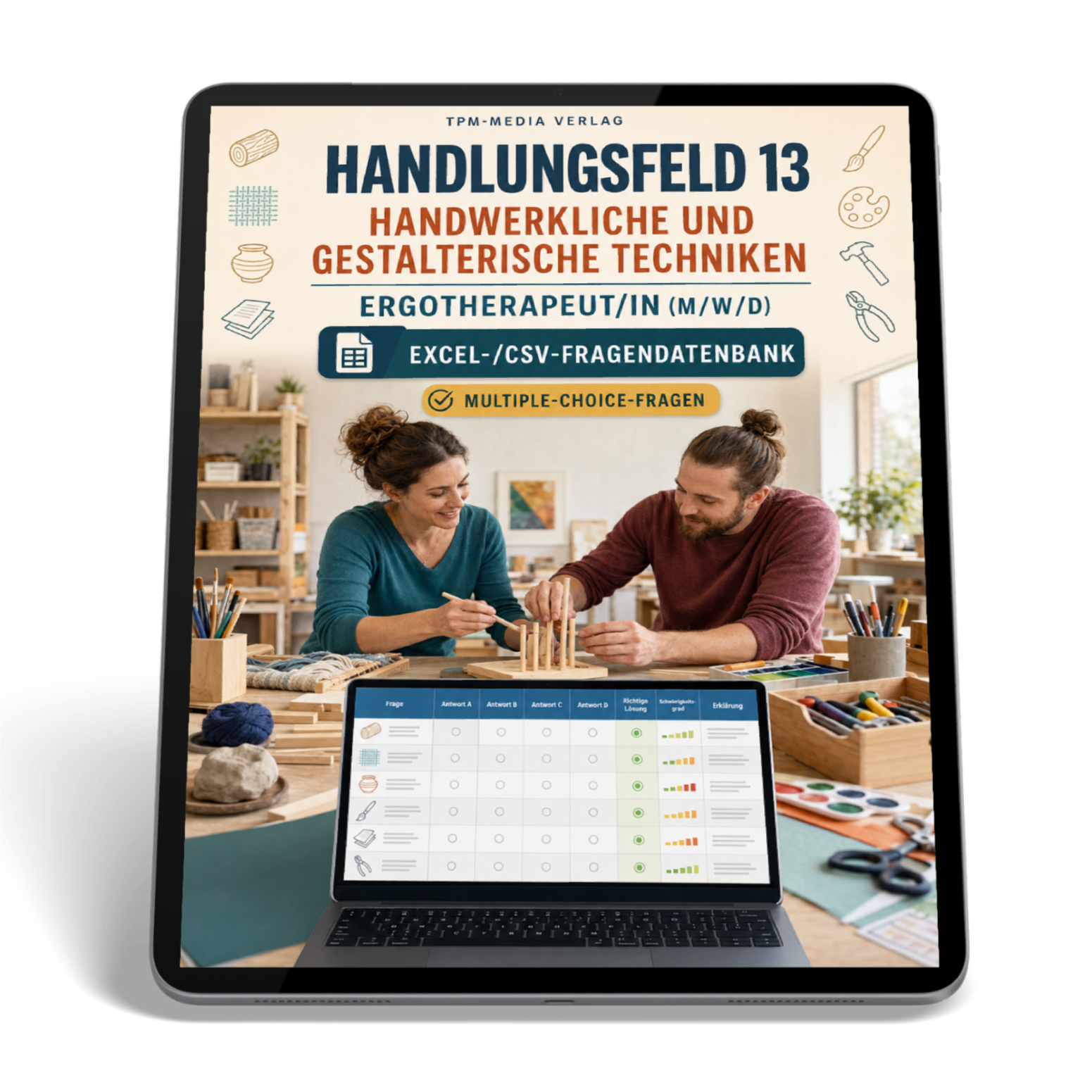 Ergotherapeut - Handlungsfeld 13 gewerbliche Excel-Fragenkatalog Datenbank (Sofort-Download)
