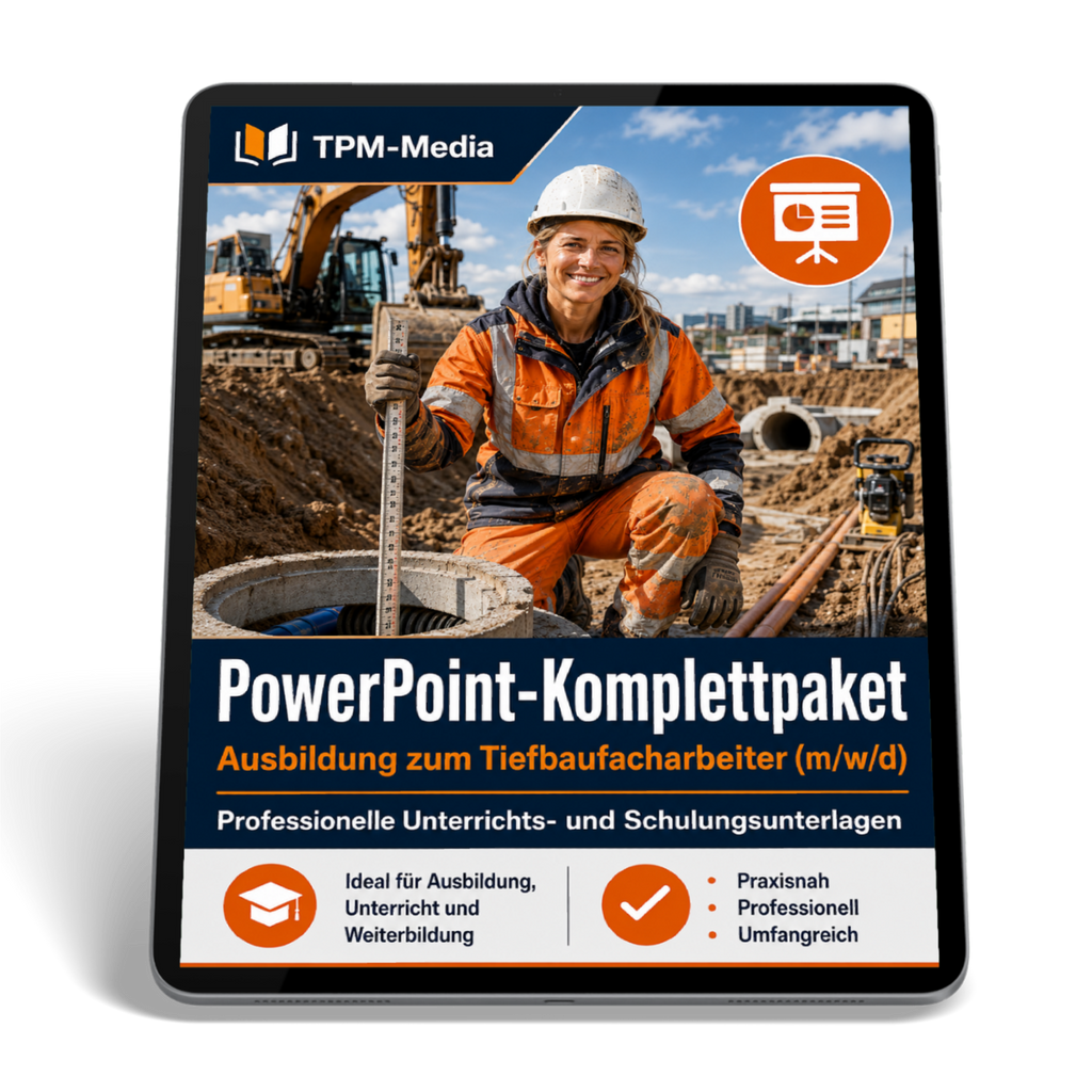 PowerPoint-Präsentationen Tiefbaufacharbeiter - Kompaktes Ausbildungspaket