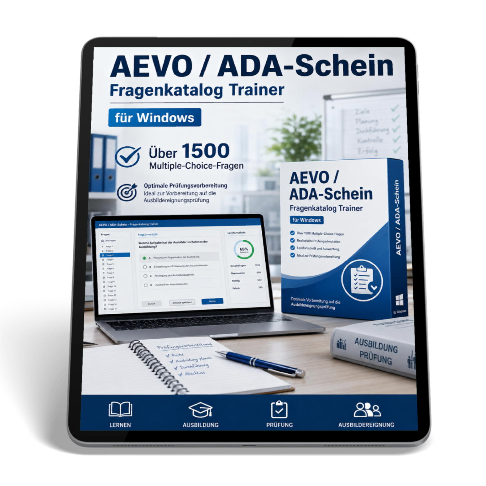 AEVO/ADA - Schein Fragenkatalogtrainer mit über 1500 Multiple Choice Fragen -Download für Windows