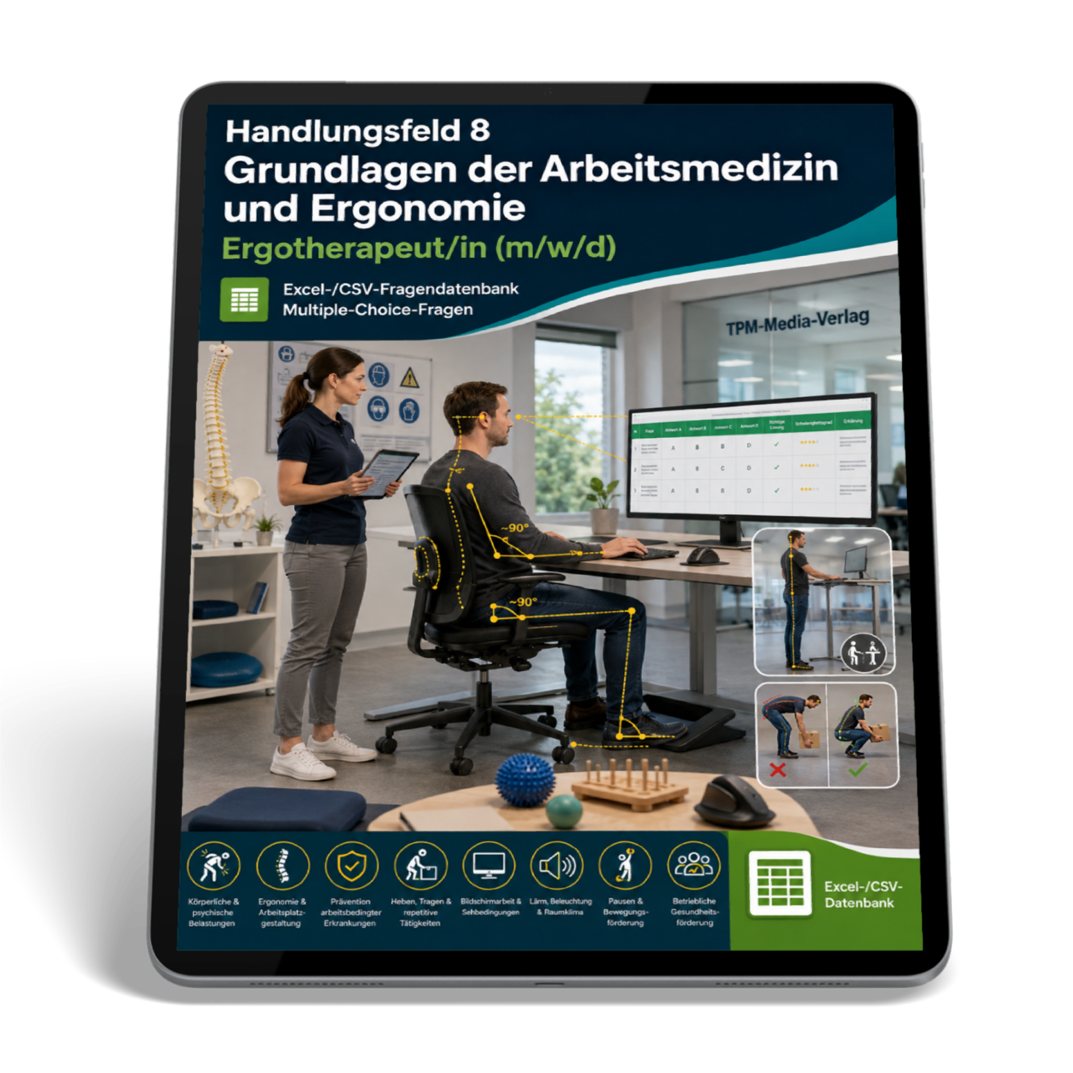 Ergotherapeut - Handlungsfeld 8 gewerbliche Excel-Fragenkatalog Datenbank (Sofort-Download)
