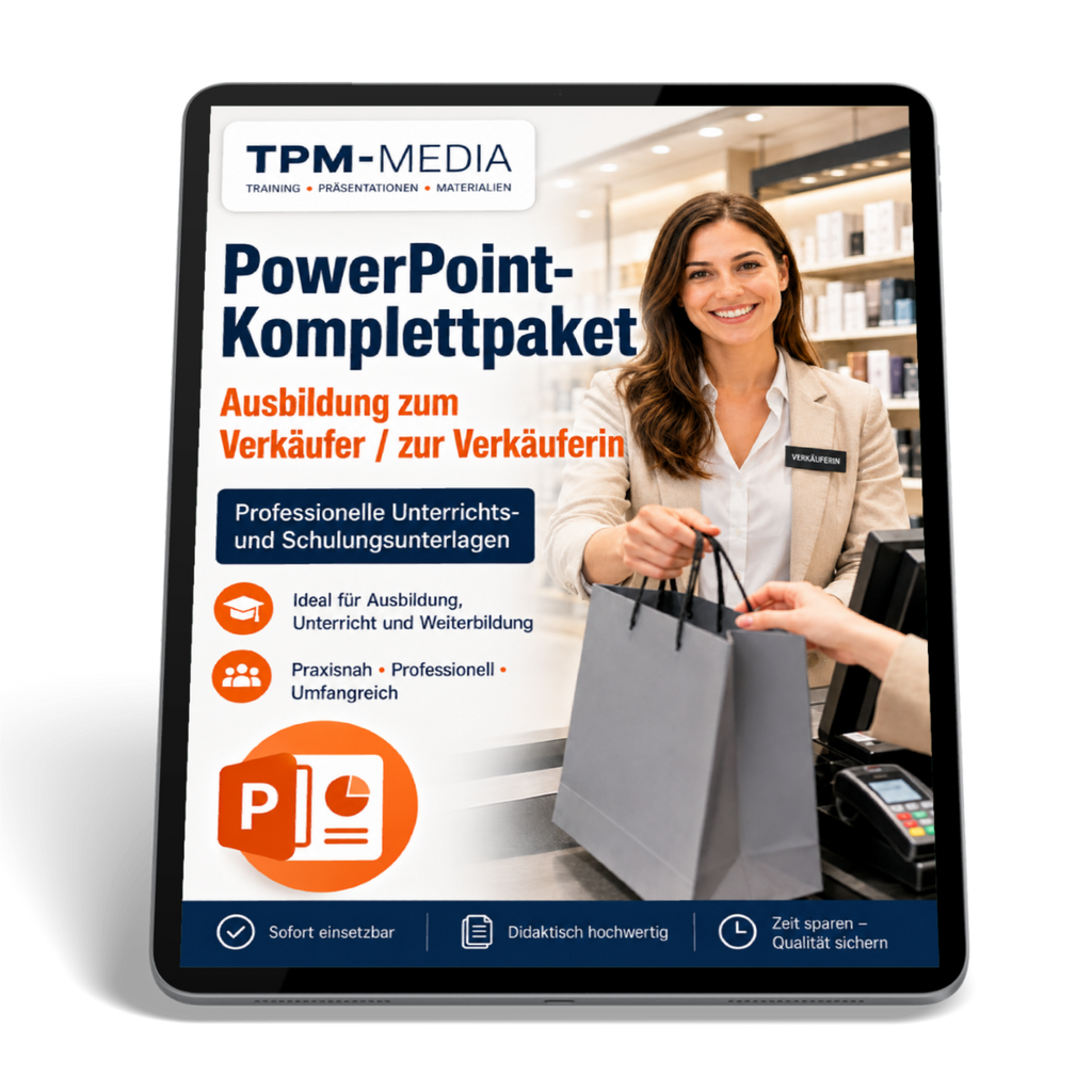 PowerPoint Verkaufsausbildung - Kompaktes Komplettpaket für angehende Verkäufer/-innen