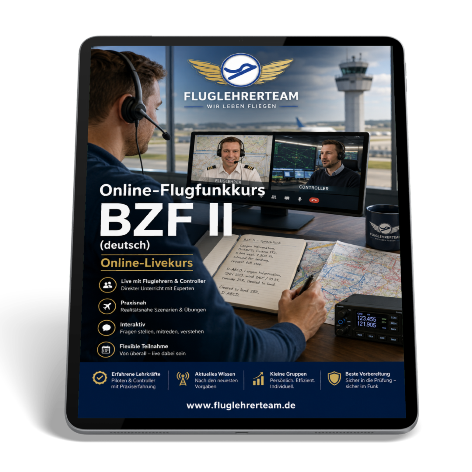 Online Flugfunkkurs BZF II von Fluglehrerteam