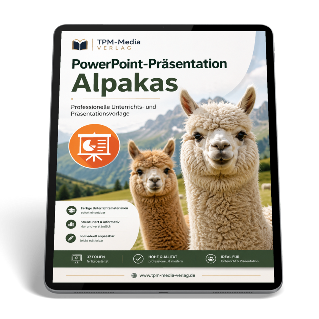 Alpakas PowerPoint Präsentation für den Schuleinsatz - Download-Version