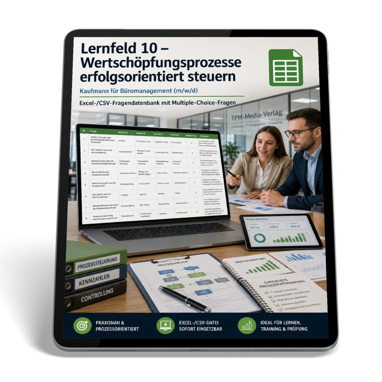 Kaufmann für Büromanagement - Lernfeld 10 gewerbliche Excel-Fragenkatalog Datenbank (Sofort-Download)