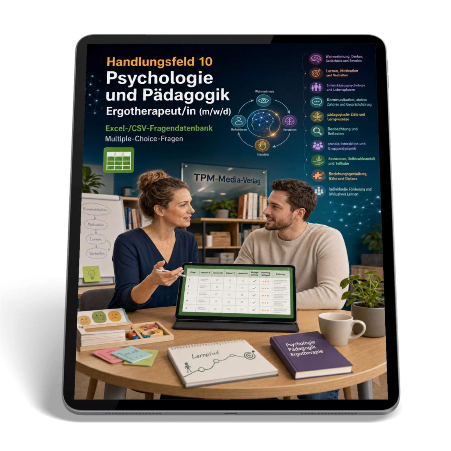 Ergotherapeut - Handlungsfeld 10 gewerbliche Excel-Fragenkatalog Datenbank (Sofort-Download)