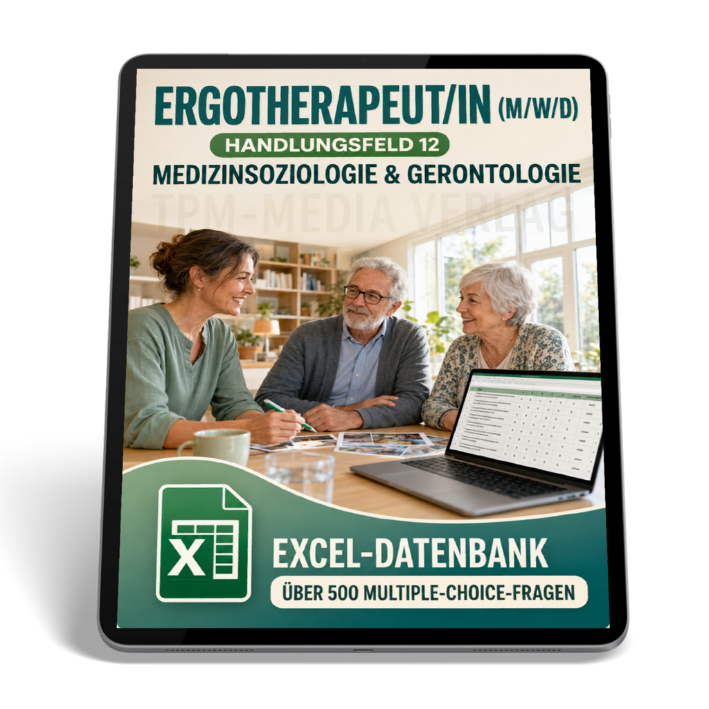 Ergotherapeut - Handlungsfeld 12 gewerbliche Excel-Fragenkatalog Datenbank (Sofort-Download)