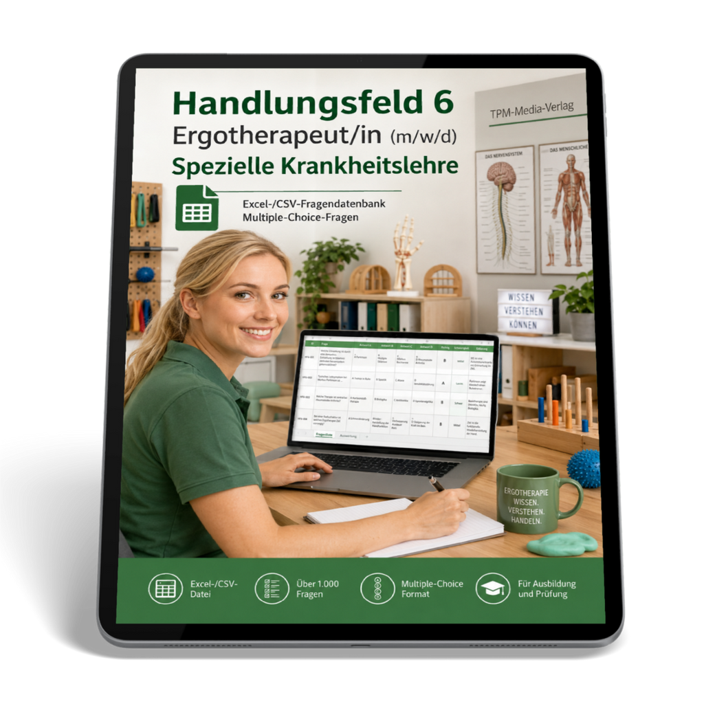 Ergotherapeut - Handlungsfeld 6 gewerbliche Excel-Fragenkatalog Datenbank (Sofort-Download)