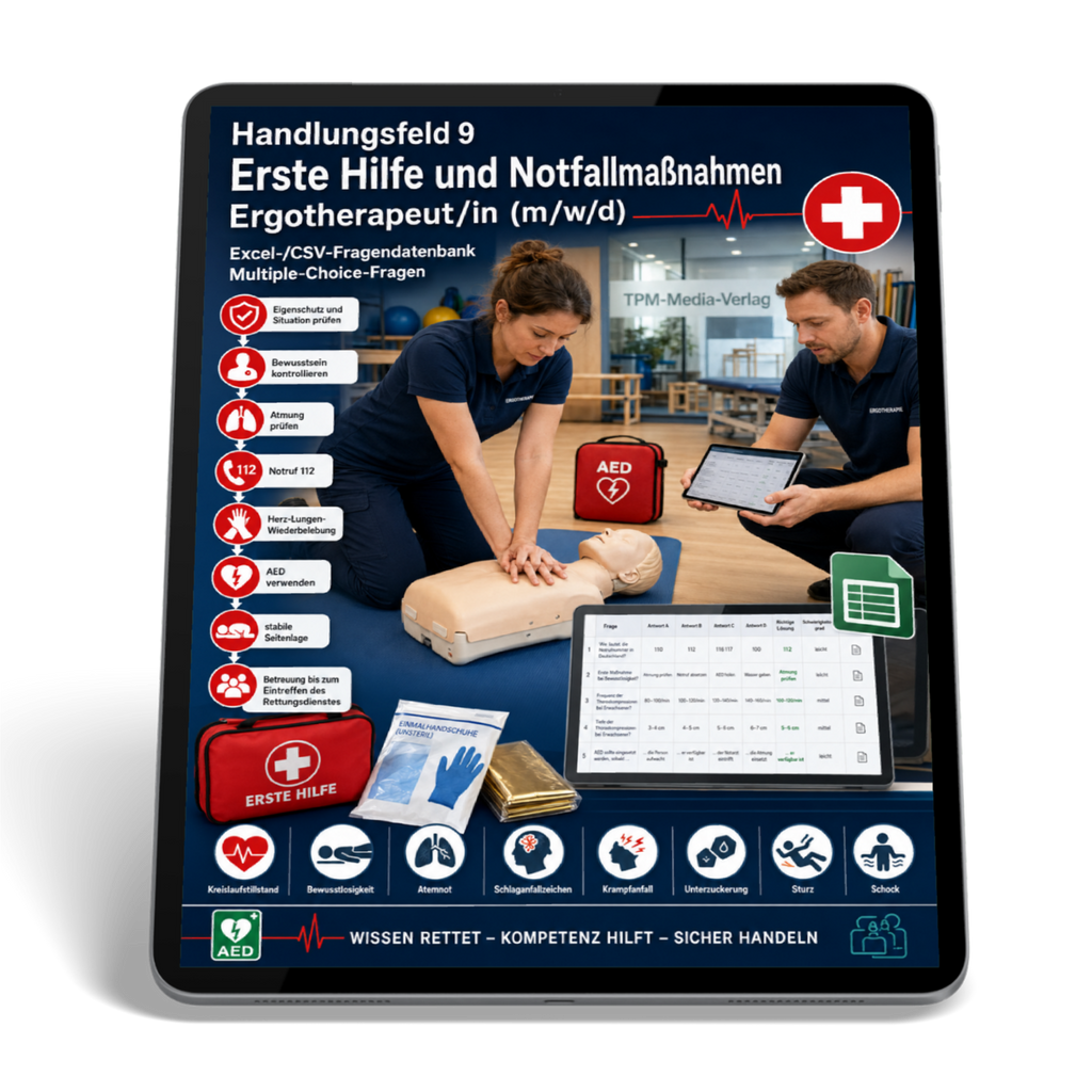 Ergotherapeut - Handlungsfeld 9 gewerbliche Excel-Fragenkatalog Datenbank (Sofort-Download)