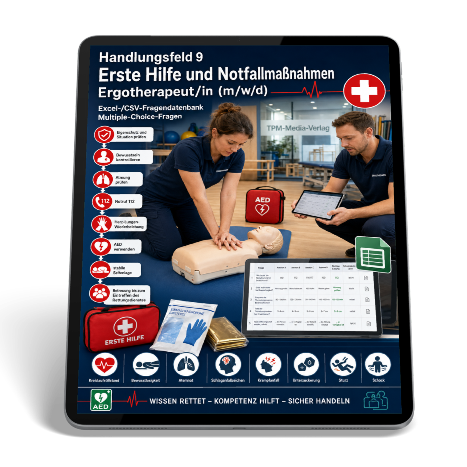 Ergotherapeut - Handlungsfeld 9 gewerbliche Excel-Fragenkatalog Datenbank (Sofort-Download)