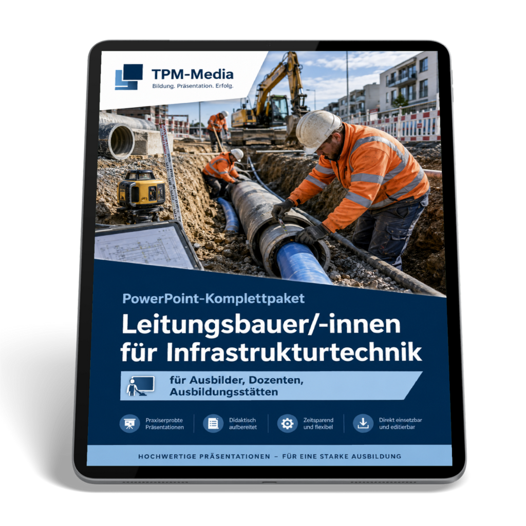 PowerPoint-Komplettpaket für die Ausbildung zum Leitungsbauer/-in für Infrastrukturtechnik