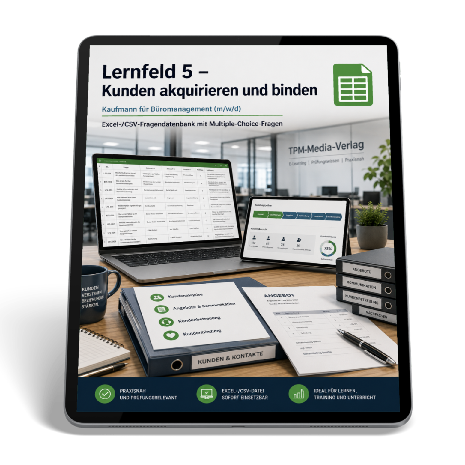 Kaufmann für Büromanagement - Lernfeld 5 gewerbliche Excel-Fragenkatalog Datenbank (Sofort-Download)