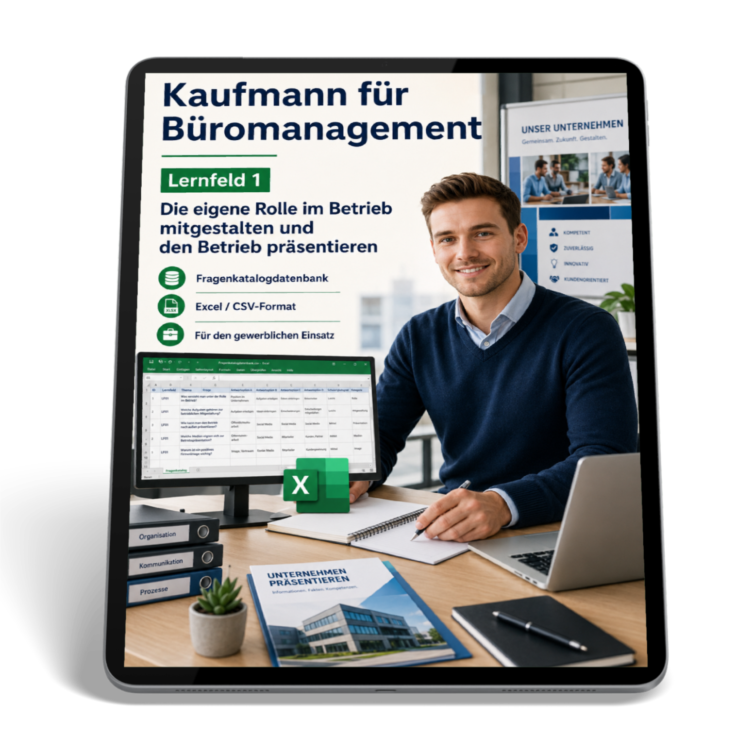 Kaufmann für Büromanagement - Lernfeld 1 gewerbliche Excel-Fragenkatalog Datenbank (Sofort-Download)