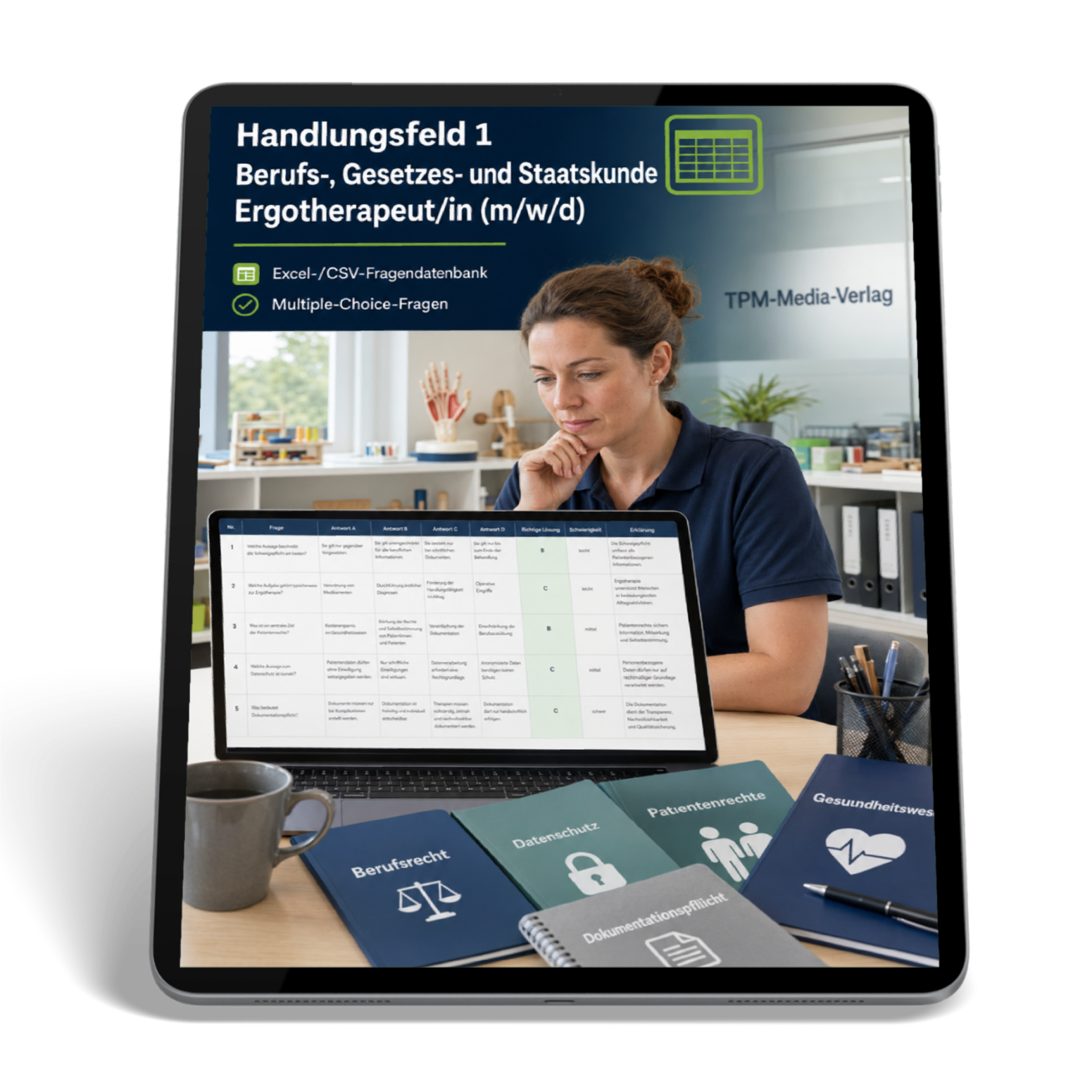 Ergotherapeut - Handlungsfeld 1 gewerbliche Excel-Fragenkatalog Datenbank (Sofort-Download)