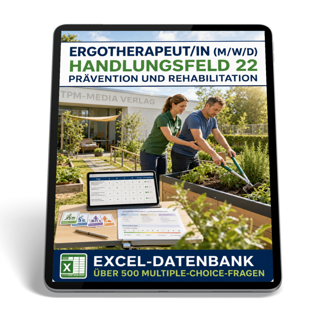 Ergotherapeut - Handlungsfeld 22 gewerbliche Excel-Fragenkatalog Datenbank (Sofort-Download)