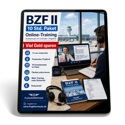 Einzelstundepaket (10 Std.) für BZF II (deutsch) -  Online-Coaching - für www.fluglehrerteam.de
