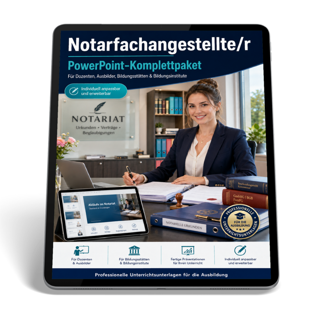 PowerPoint-Komplettpaket für die Ausbildung zur Notarfachangestellten und zum Notarfachangestellten