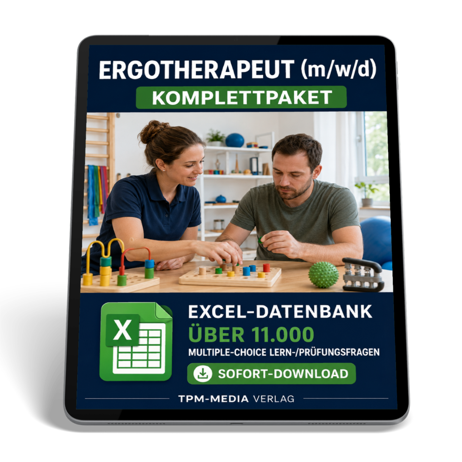 Ergotherapeut (m/w/d) - gewerbliche Excel-Fragenkatalog Komplett-Datenbank mit über 11.000 MC-Fragen (Sofort-Download)