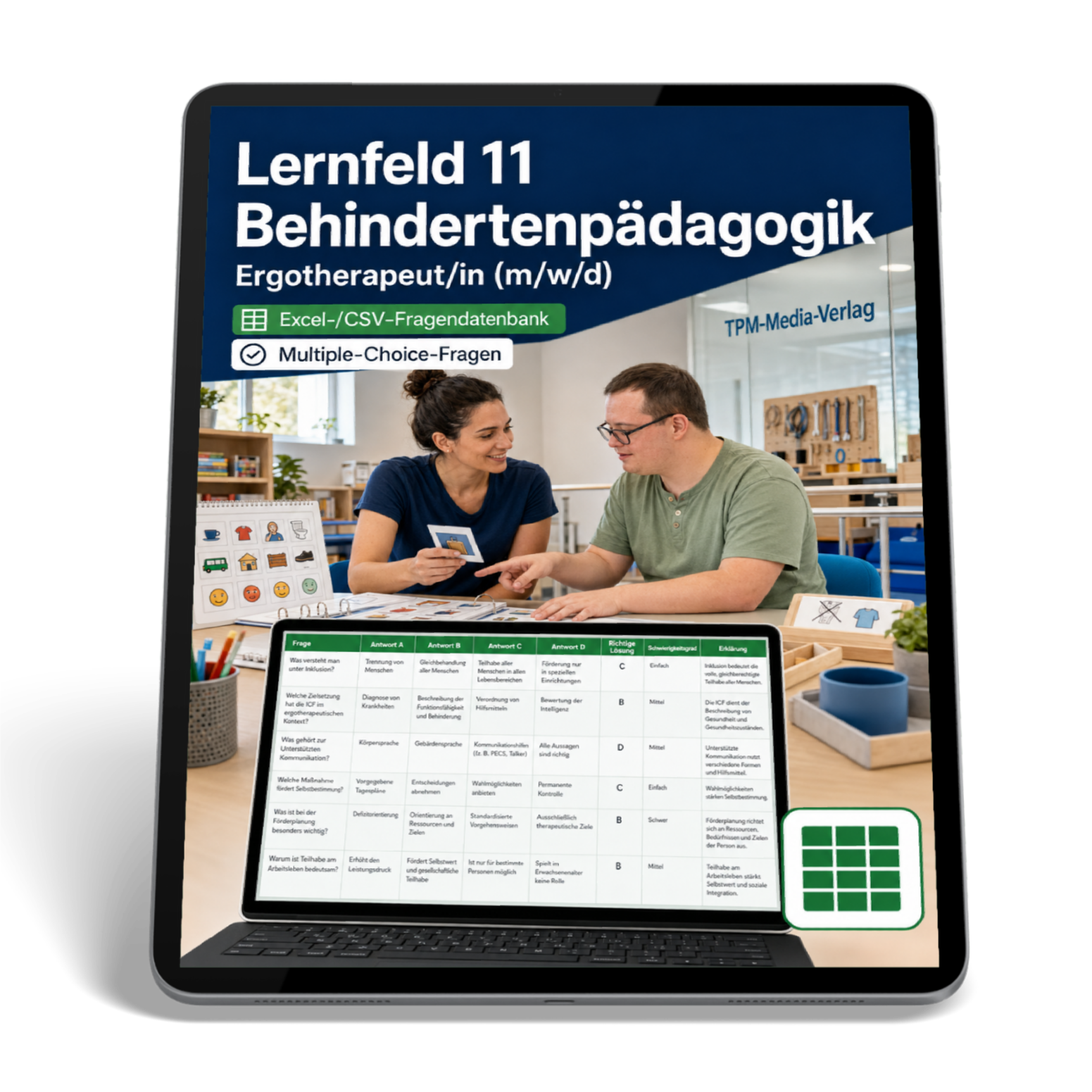 Ergotherapeut - Handlungsfeld 11 gewerbliche Excel-Fragenkatalog Datenbank (Sofort-Download)