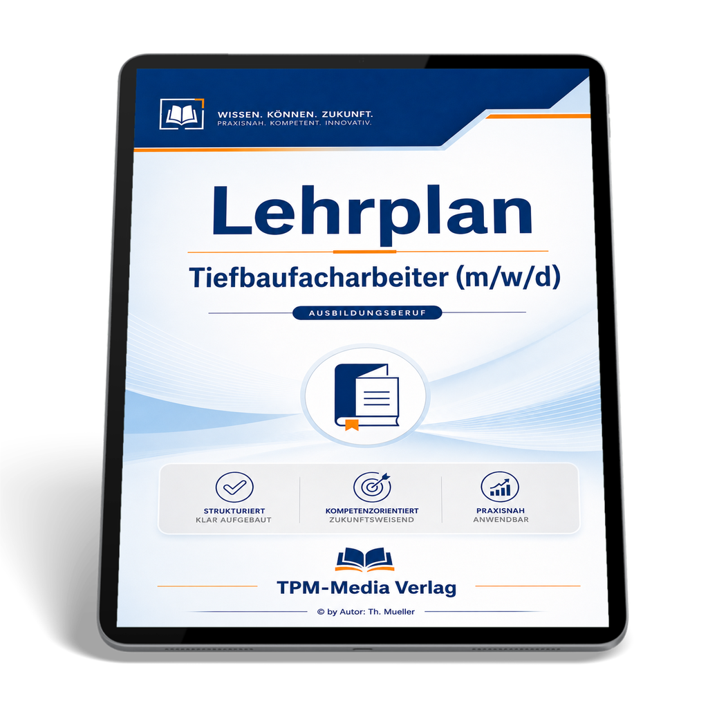 Lehrplan Tiefbaufacharbeiter – Download-Version für angehende Fachkräfte