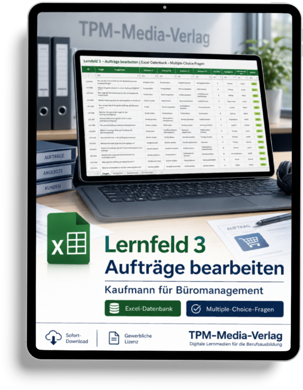 Kaufmann für Büromanagement - Lernfeld 3 gewerbliche Excel-Fragenkatalog Datenbank (Sofort-Download)