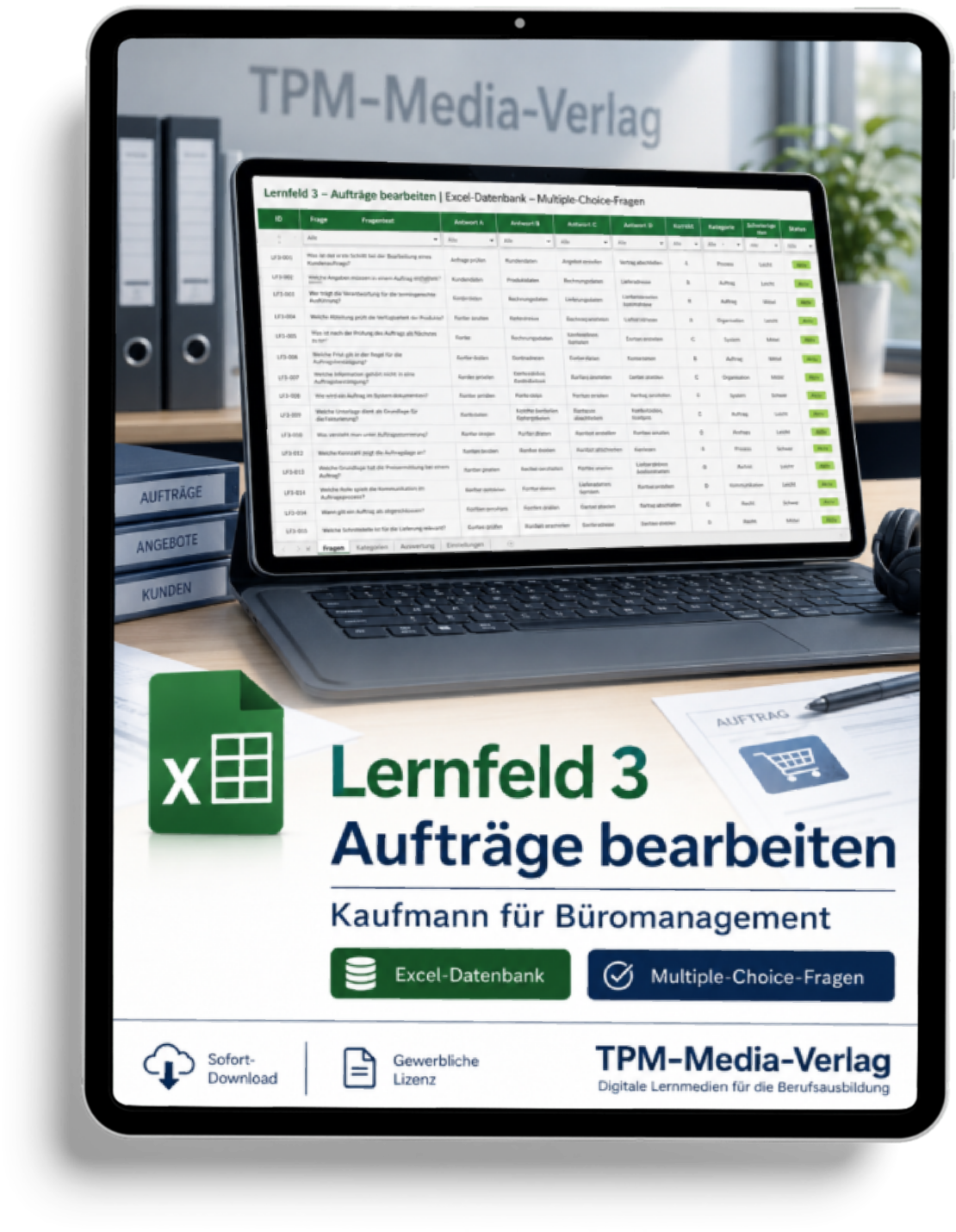 Kaufmann für Büromanagement - Lernfeld 3 gewerbliche Excel-Fragenkatalog Datenbank (Sofort-Download)