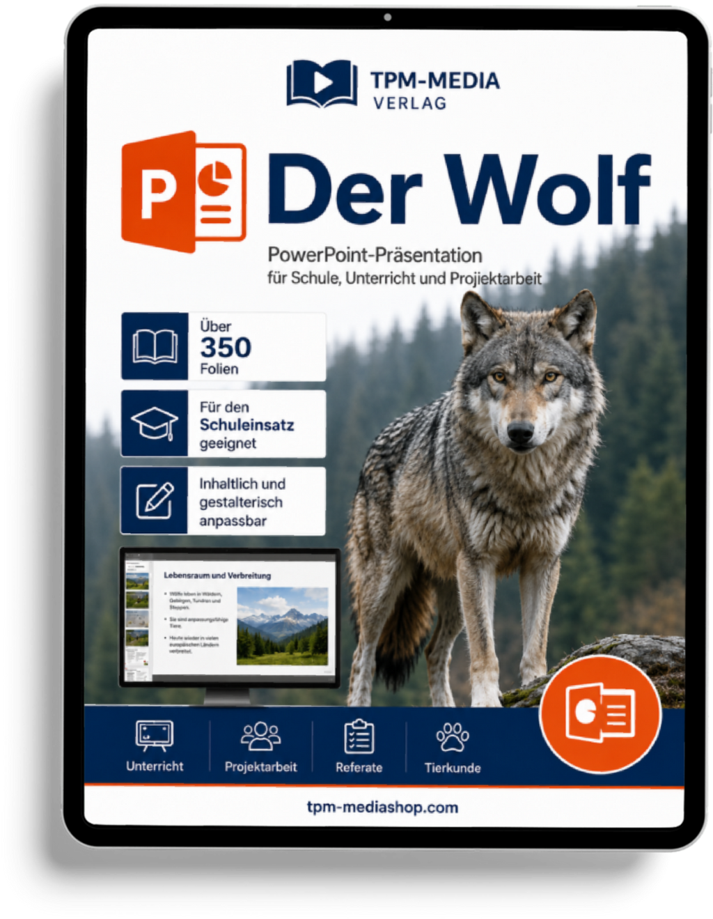 Der Wolf PowerPoint Präsentation Schule - Download-Version für den Schuleinsatz