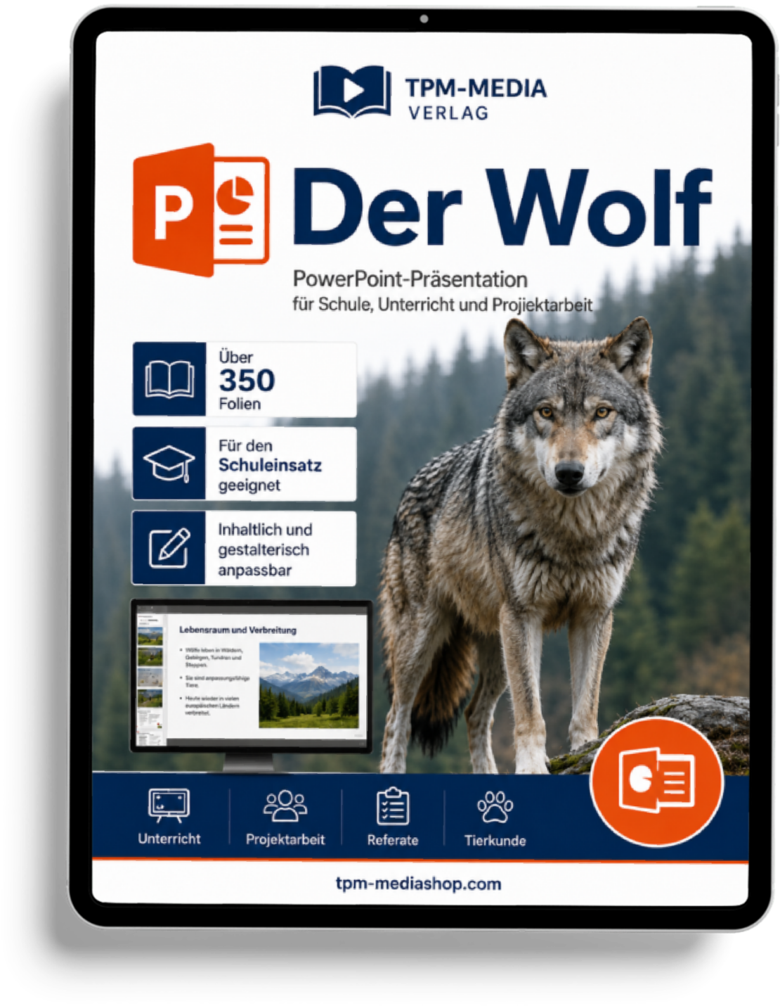 Der Wolf PowerPoint Präsentation Schule - Download-Version für den Schuleinsatz