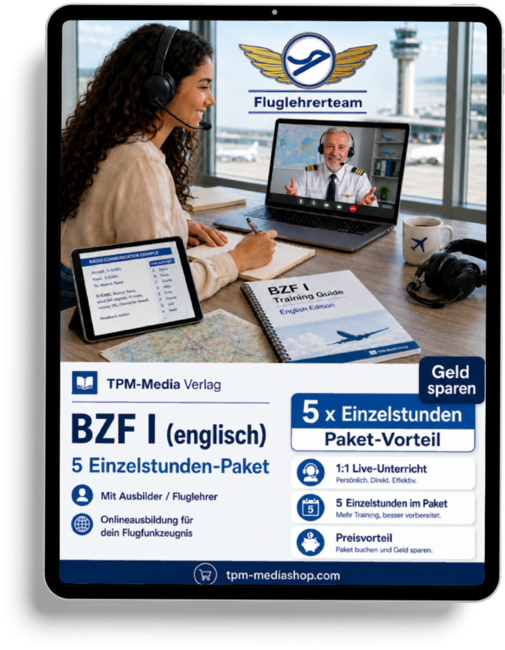 Einzelstundepaket BZF I Online-Coaching (5 Std.) für Deutsch/Englisch - www.fluglehrerteam.de