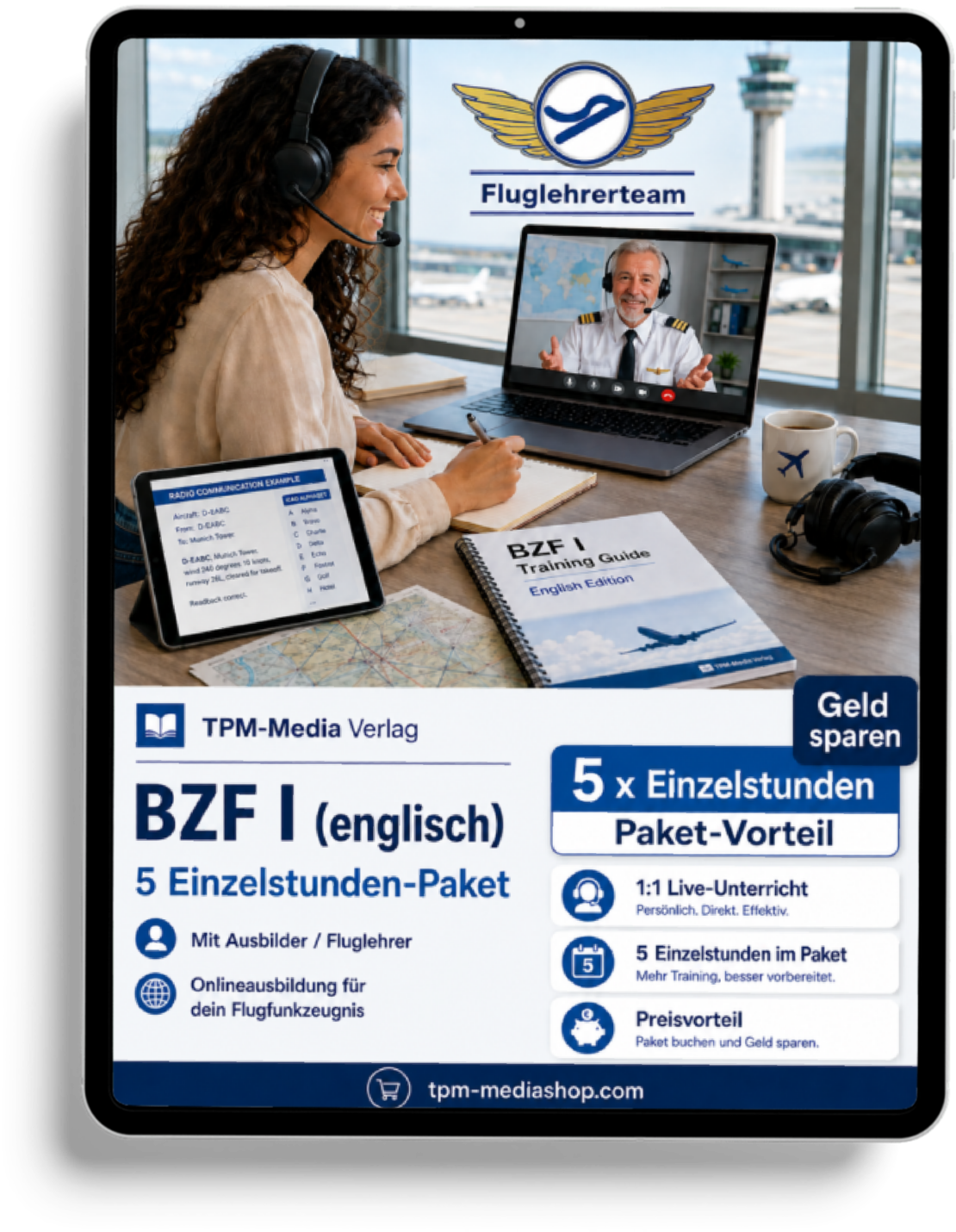 Einzelstundepaket BZF I Online-Coaching (5 Std.) für Deutsch/Englisch - www.fluglehrerteam.de