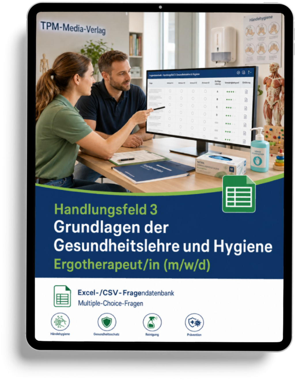 Ergotherapeut - Handlungsfeld 3 gewerbliche Excel-Fragenkatalog Datenbank (Sofort-Download)