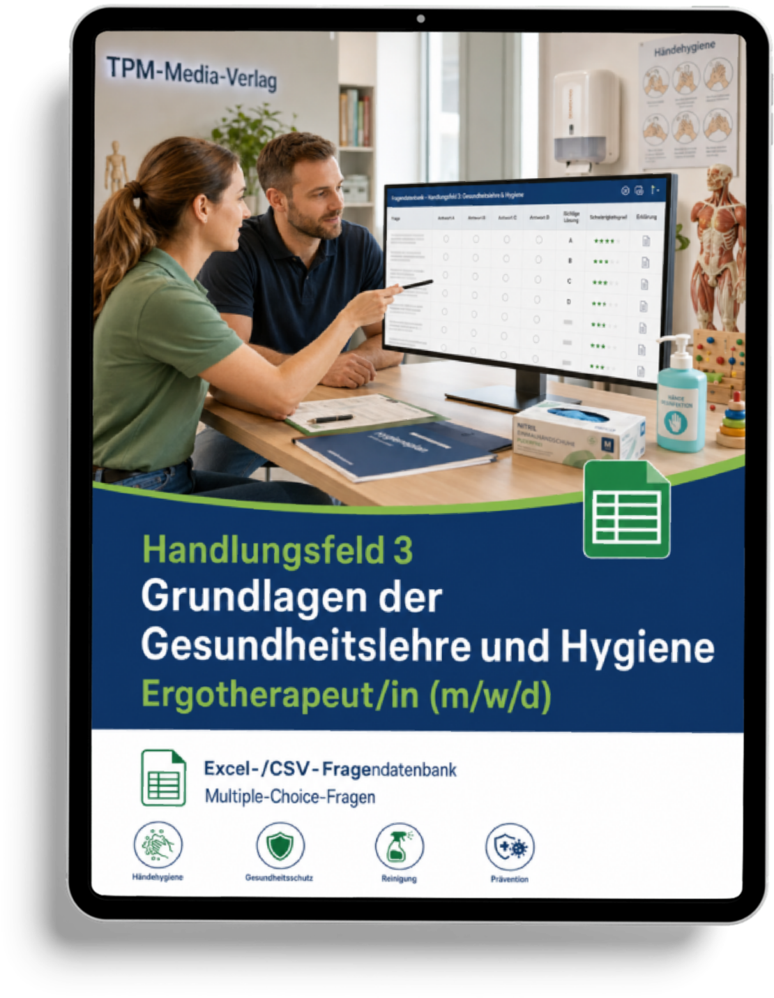Ergotherapeut - Handlungsfeld 3 gewerbliche Excel-Fragenkatalog Datenbank (Sofort-Download)