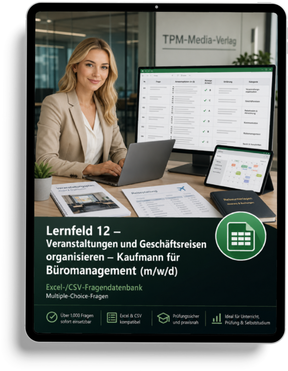 Kaufmann für Büromanagement - Lernfeld 12 gewerbliche Excel-Fragenkatalog Datenbank (Sofort-Download)