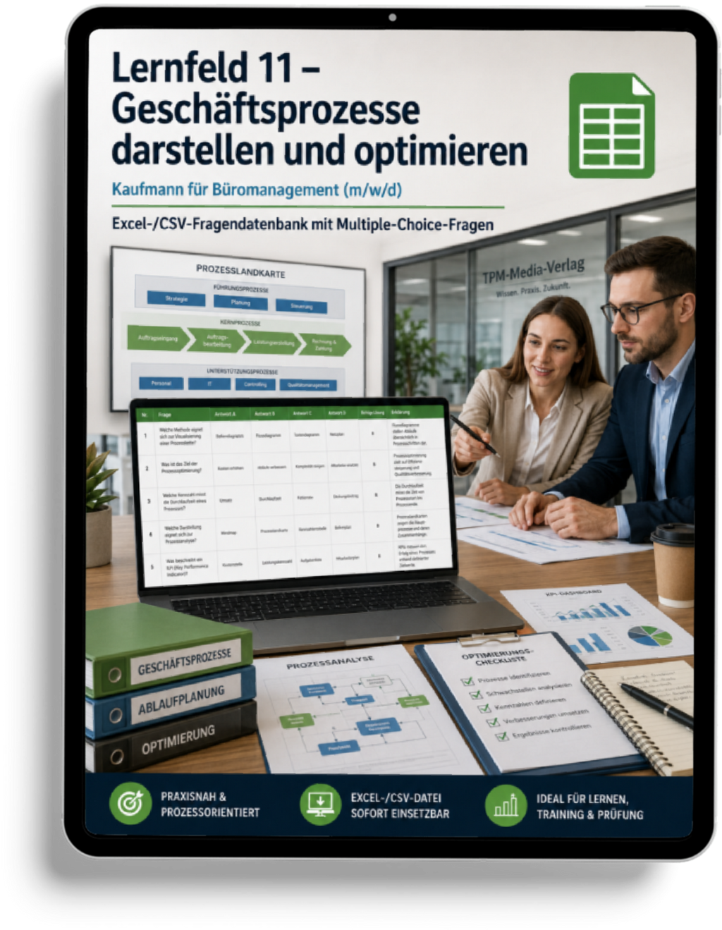 Kaufmann für Büromanagement - Lernfeld 11 gewerbliche Excel-Fragenkatalog Datenbank (Sofort-Download)