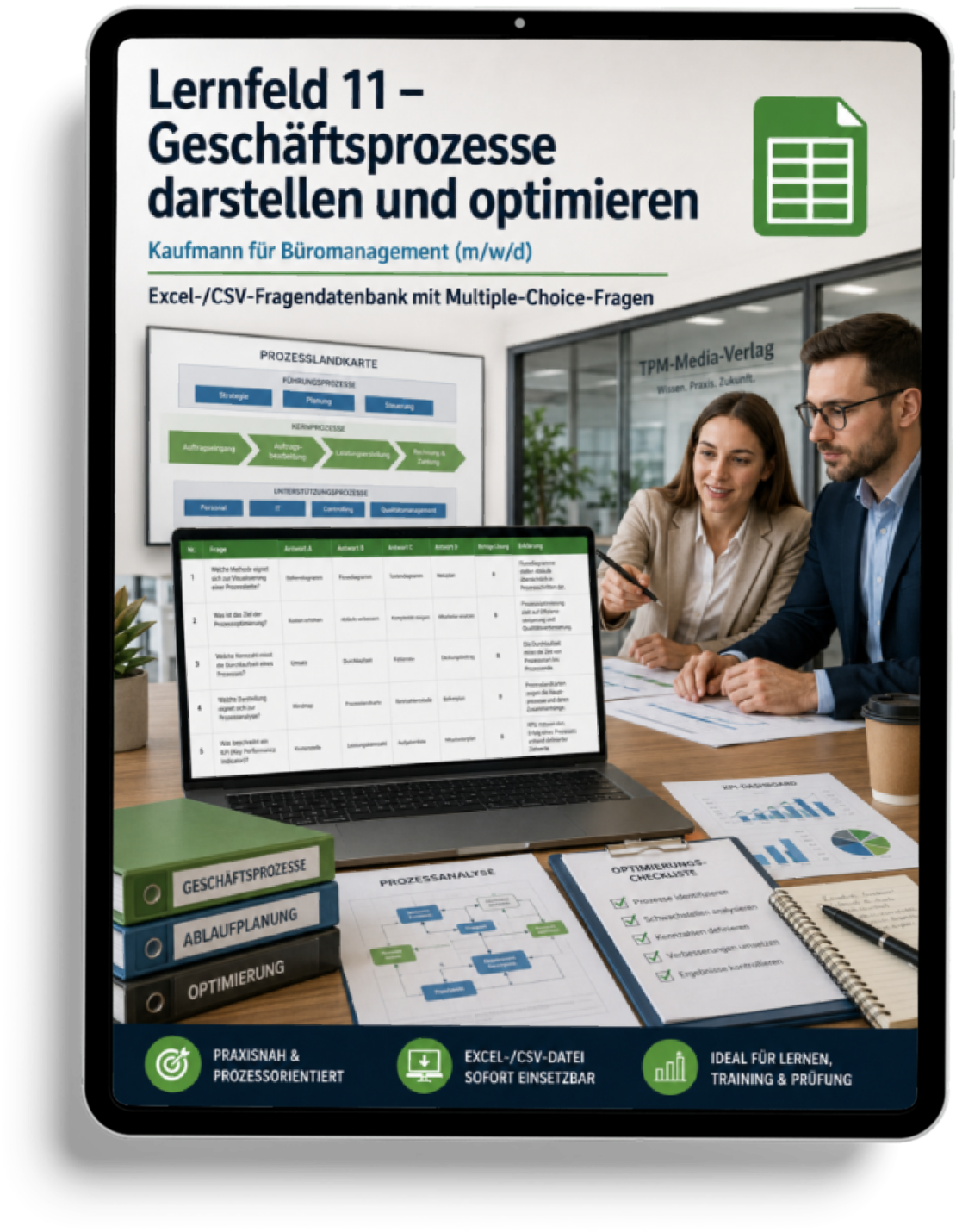Kaufmann für Büromanagement - Lernfeld 11 gewerbliche Excel-Fragenkatalog Datenbank (Sofort-Download)