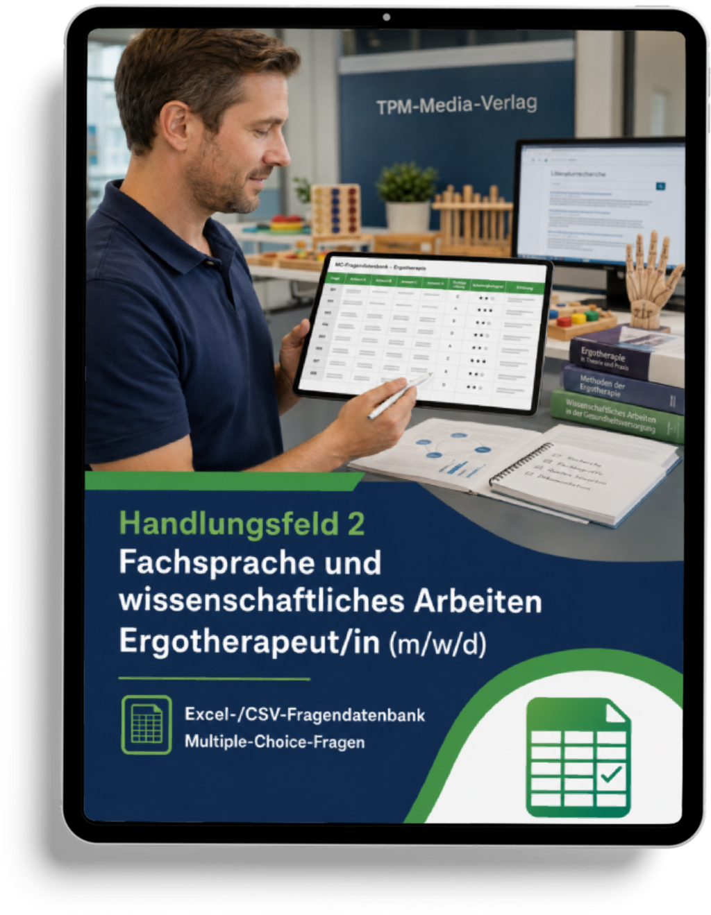 Ergotherapeut - Handlungsfeld 2 gewerbliche Excel-Fragenkatalog Datenbank (Sofort-Download)