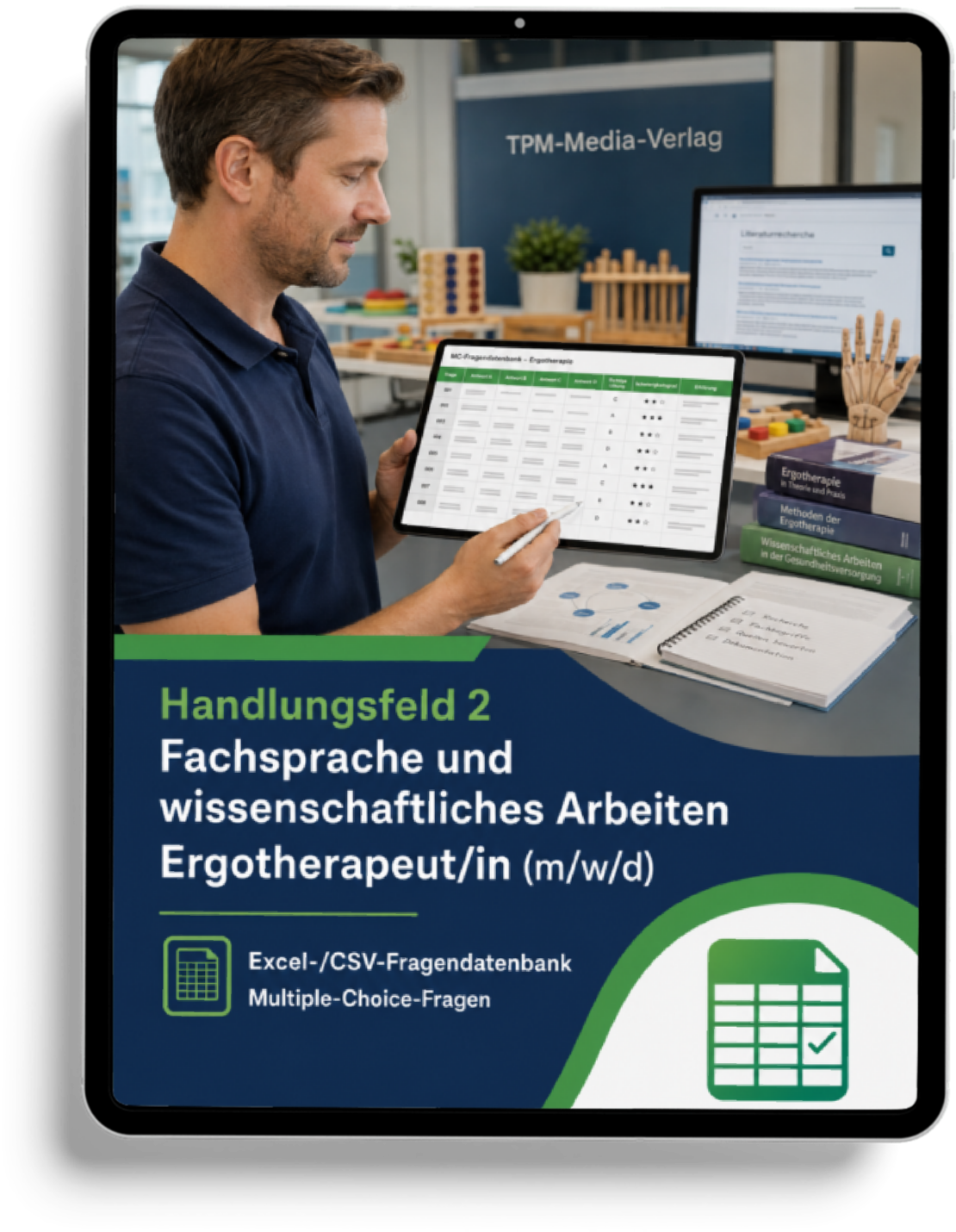 Ergotherapeut - Handlungsfeld 2 gewerbliche Excel-Fragenkatalog Datenbank (Sofort-Download)