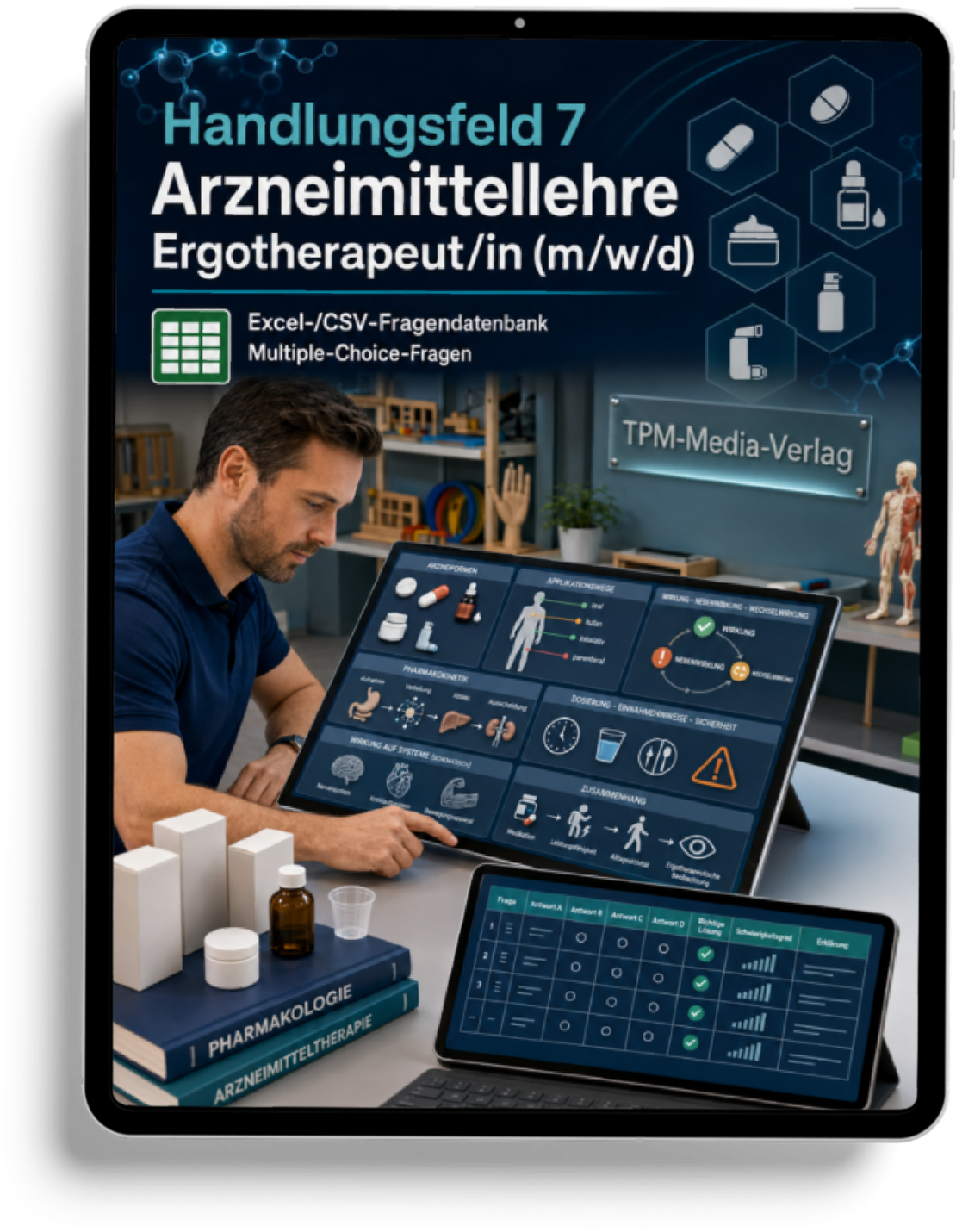 Ergotherapeut - Handlungsfeld 7 gewerbliche Excel-Fragenkatalog Datenbank (Sofort-Download)