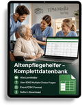 Altenpflegehelfer - gewerbliche Excel-Fragenkatalog Datenbank mit allen Lernfeldern  (Sofort-Download)