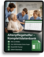 Altenpflegehelfer - gewerbliche Excel-Fragenkatalog Datenbank mit allen Lernfeldern  (Sofort-Download)
