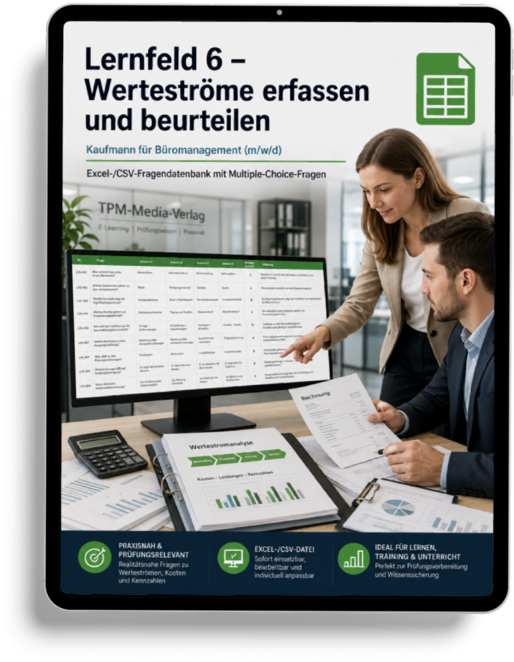 Kaufmann für Büromanagement - Lernfeld 6 gewerbliche Excel-Fragenkatalog Datenbank (Sofort-Download)