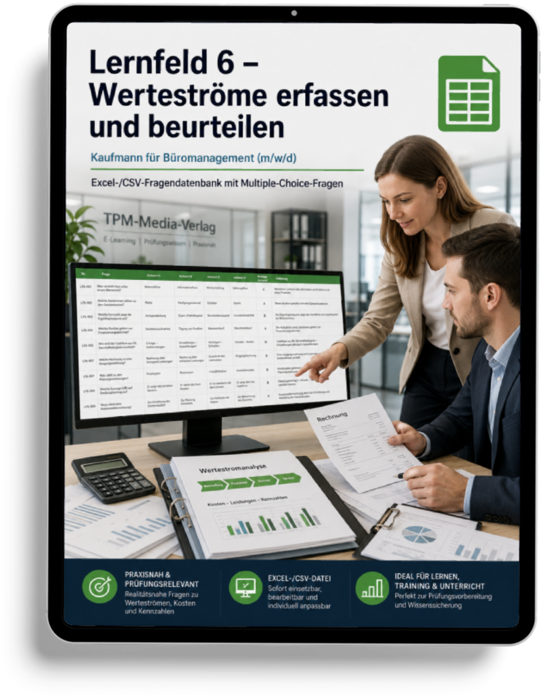 Kaufmann für Büromanagement - Lernfeld 6 gewerbliche Excel-Fragenkatalog Datenbank (Sofort-Download)