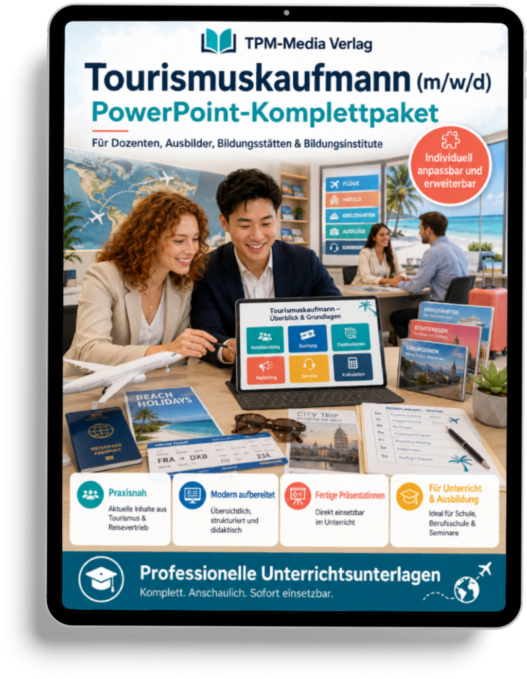PowerPoint-Komplettpaket für die Ausbildung zum Tourismuskaufmann (m/w/d)