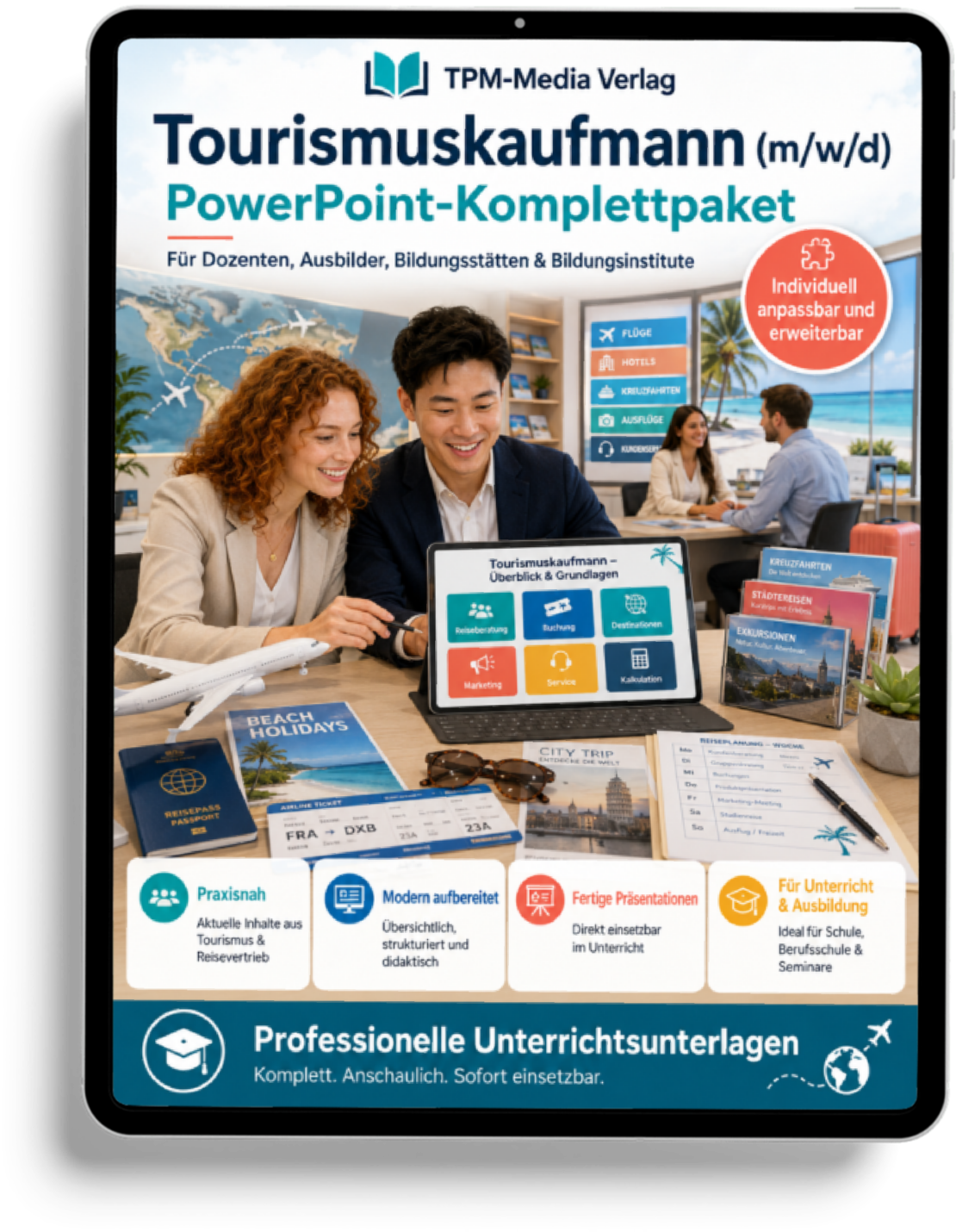 PowerPoint-Komplettpaket für die Ausbildung zum Tourismuskaufmann (m/w/d)