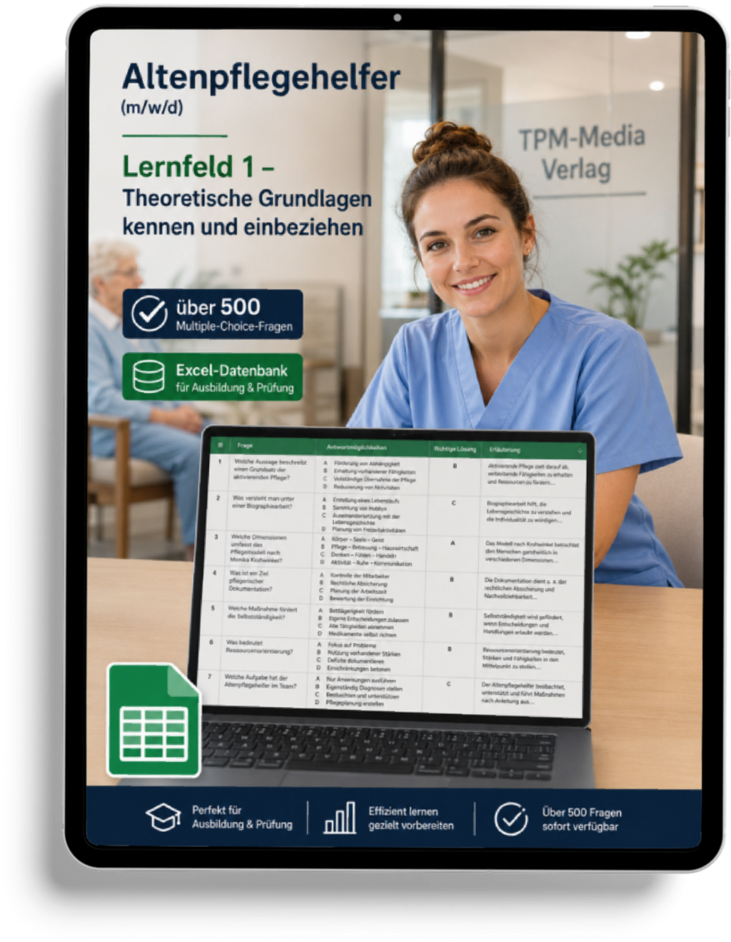 Altenpflegehelfer - Lernfeld 1 gewerbliche Excel-Fragenkatalog Datenbank (Sofort-Download)