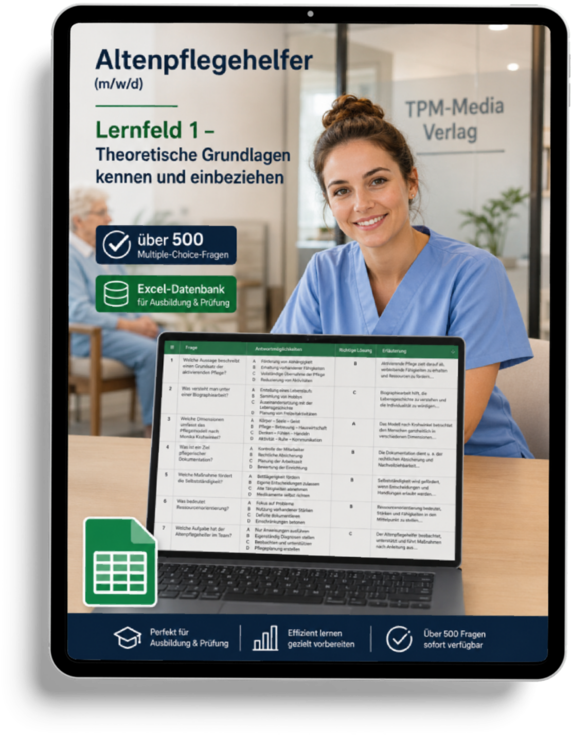 Altenpflegehelfer - Lernfeld 1 gewerbliche Excel-Fragenkatalog Datenbank (Sofort-Download)