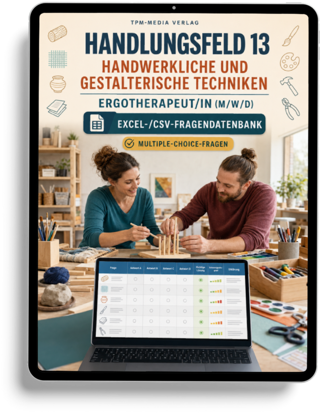 Ergotherapeut - Handlungsfeld 13 gewerbliche Excel-Fragenkatalog Datenbank (Sofort-Download)