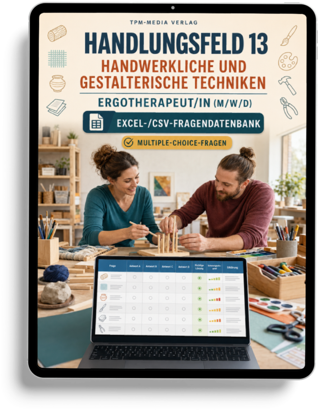 Ergotherapeut - Handlungsfeld 13 gewerbliche Excel-Fragenkatalog Datenbank (Sofort-Download)