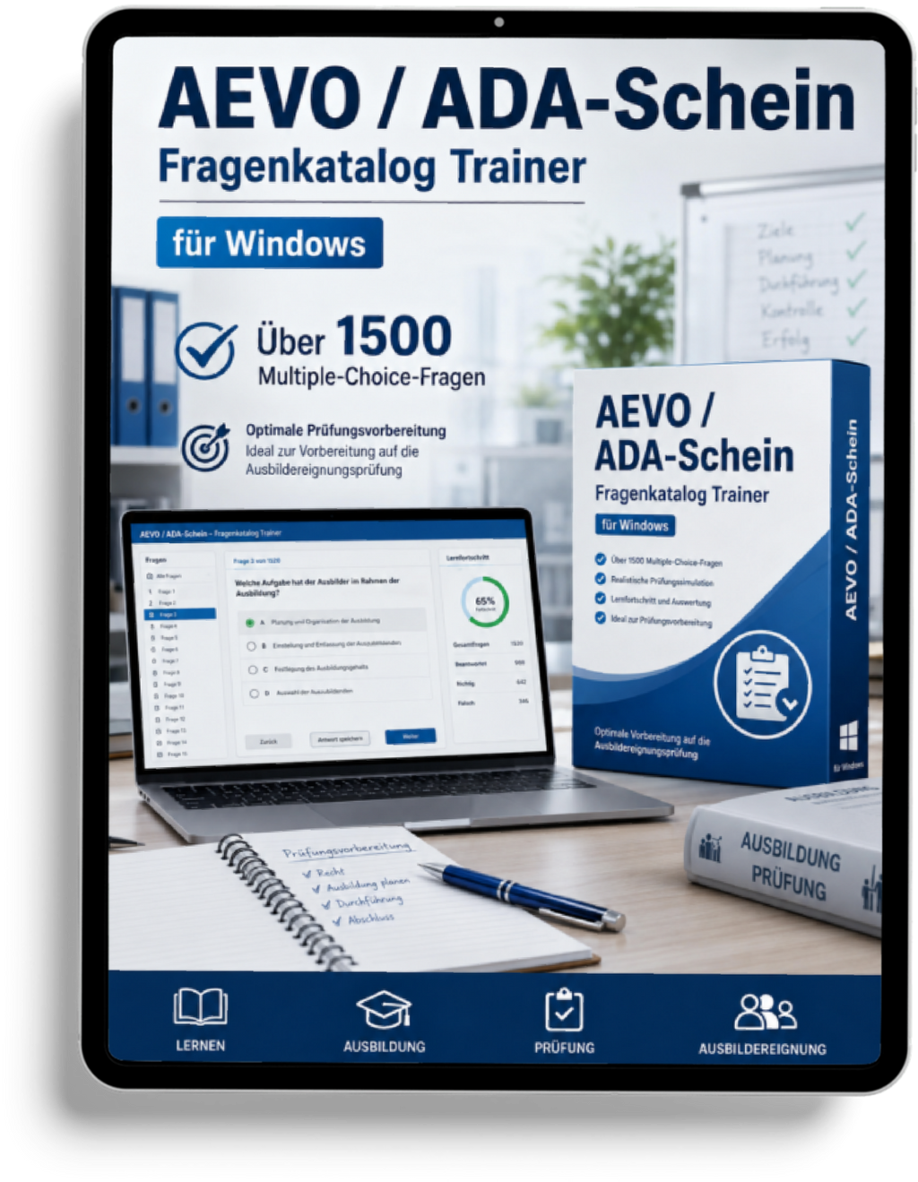AEVO/ADA - Schein Fragenkatalogtrainer mit über 1500 Multiple Choice Fragen -Download für Windows